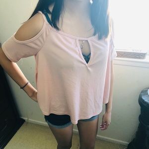 Cute cute out pink crop top